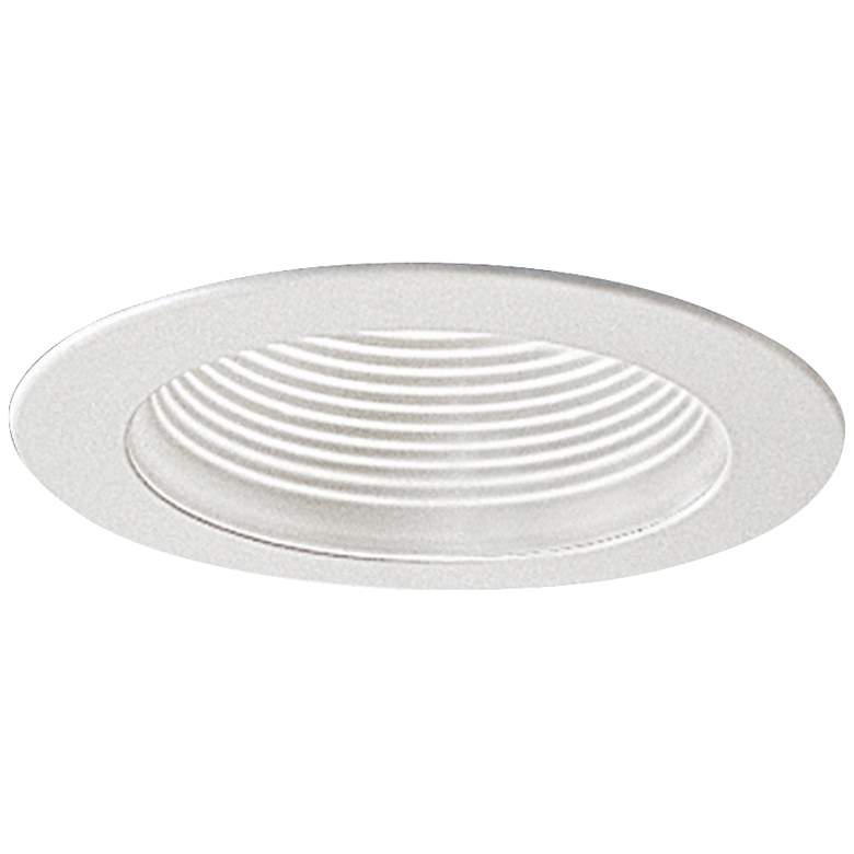 Nora 4&quot; Wide White Adjustable Stepped Baffle Recessed Trim