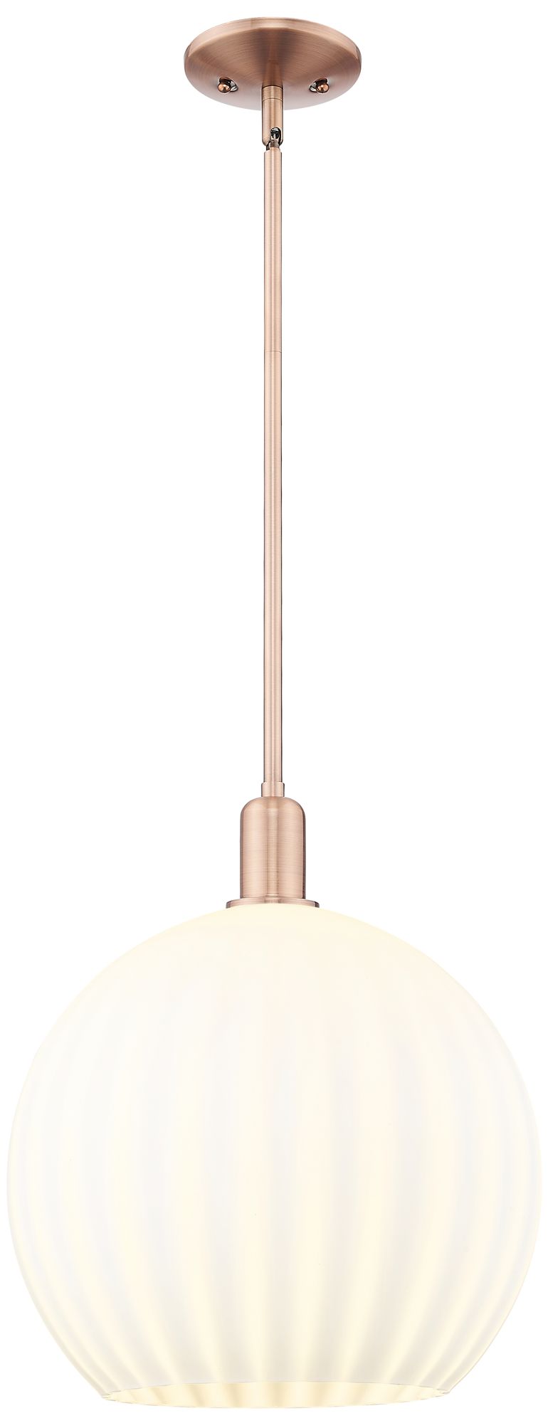 Innovations Lighting Arcadia White Venetian 14" Wide Antique Copper Stem Hung Mini Pendant
