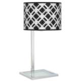 American Woodcraft Glass Inset Table Lamp