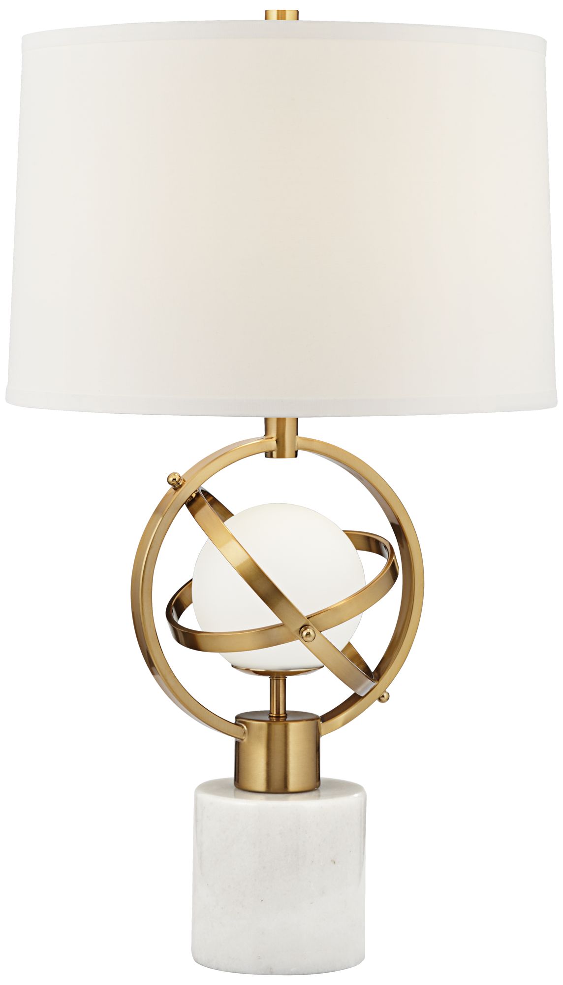 Possini Euro Halley Marble and Gold Astro Globe Table Lamp with Night