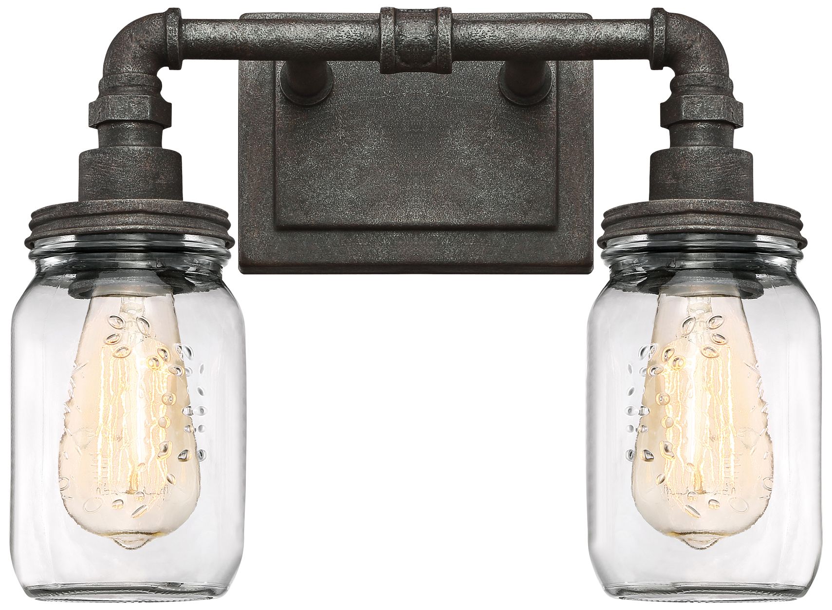 Quoizel Squire 11" High Rustic Black 2-Light Wall Sconce