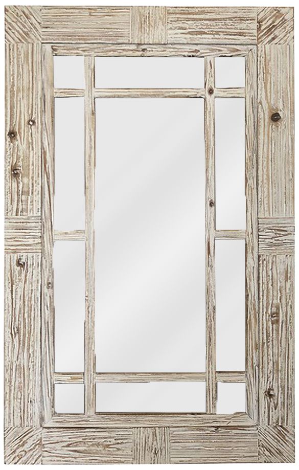 Serene Reflection Natural Wood 30 3/4" x 47 1/2" Wall Mirror
