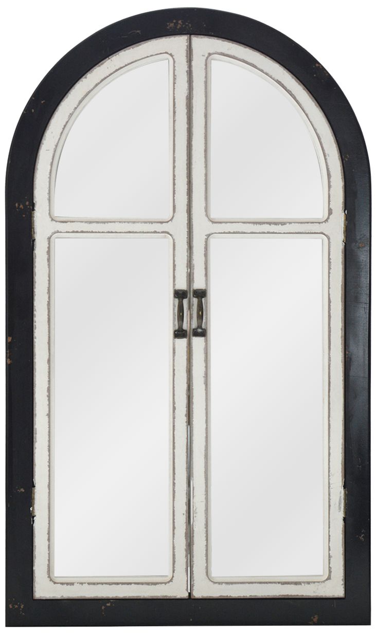 Reflecting Door Black and White 21 1/2" x 36" Wall Mirror