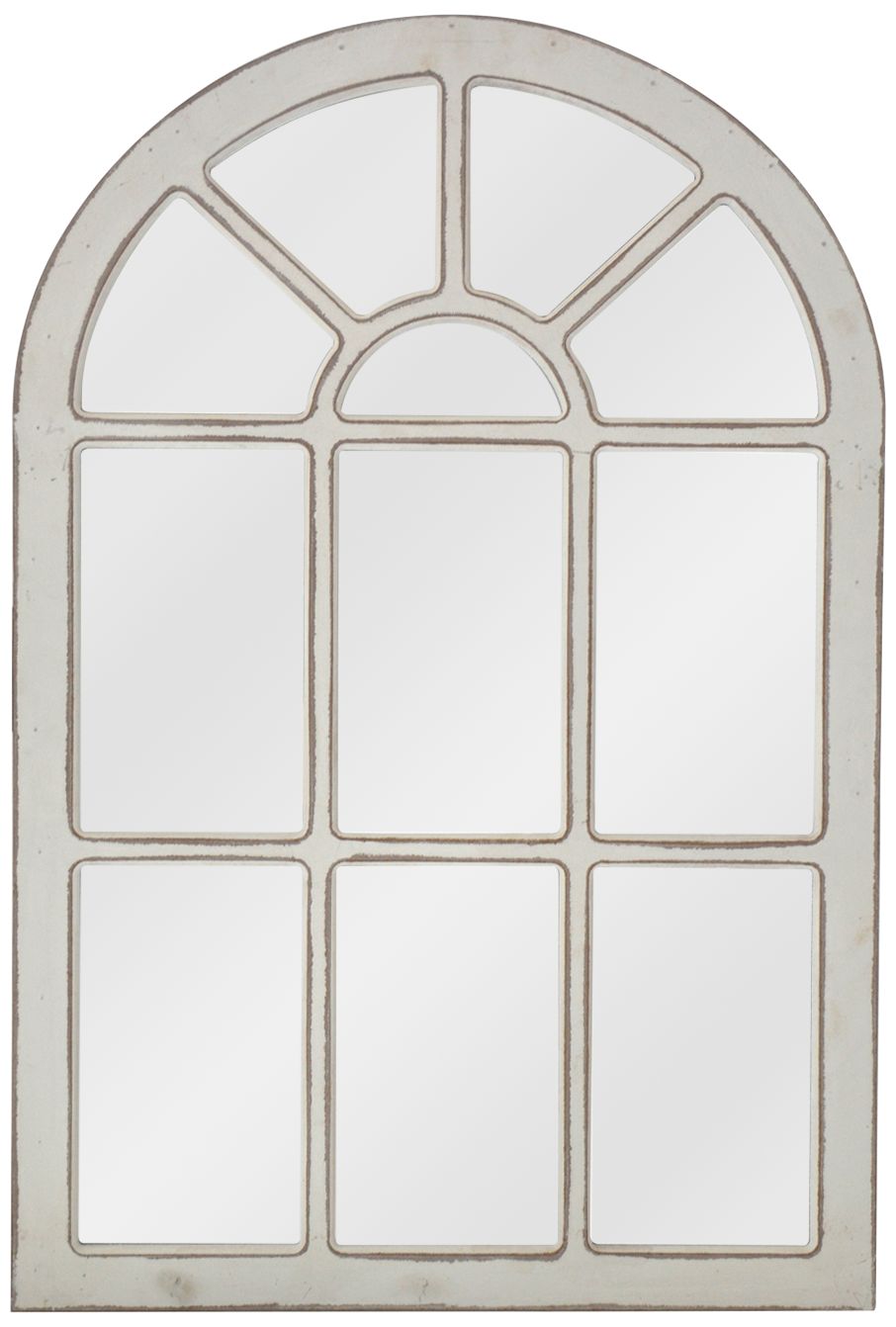 Acer White 24" x 36" Arch Wood Accent Wall Mirror