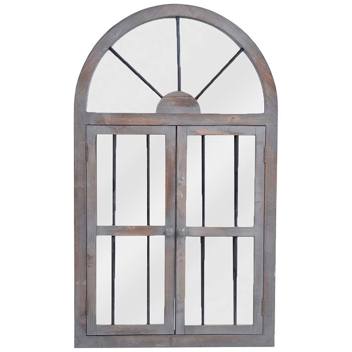 Casual Door Gray Wood 25 X 42 1 4, Distressed Door Wood Wall Mirror