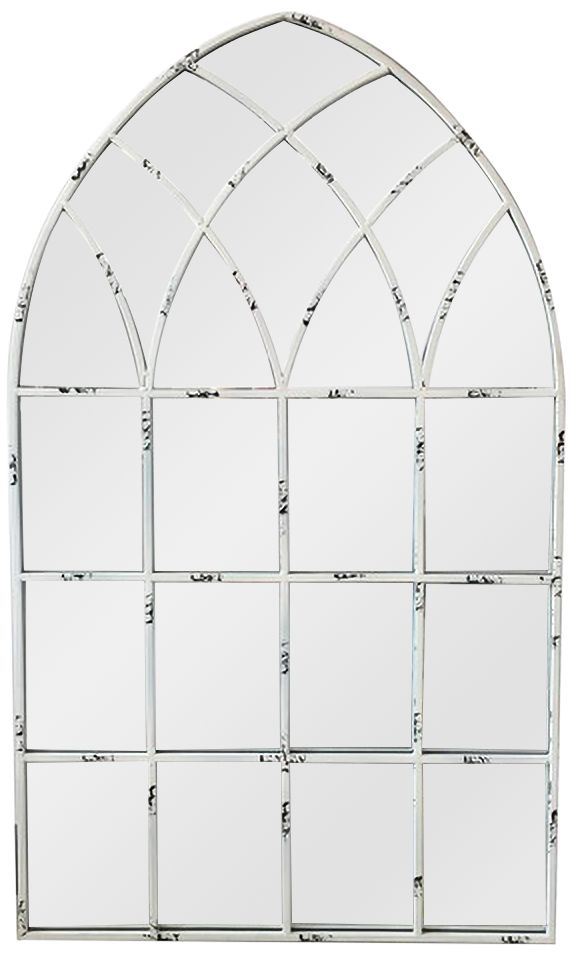 Multi Reflect IIII White 27 1/4" x 46 1/2" Arch Wall Mirror