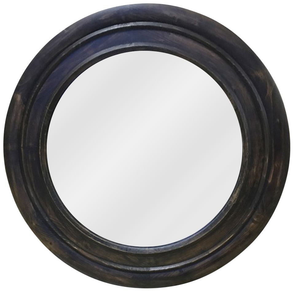 Reggie Black and Camouflage Color 31" Round Wall Mirror