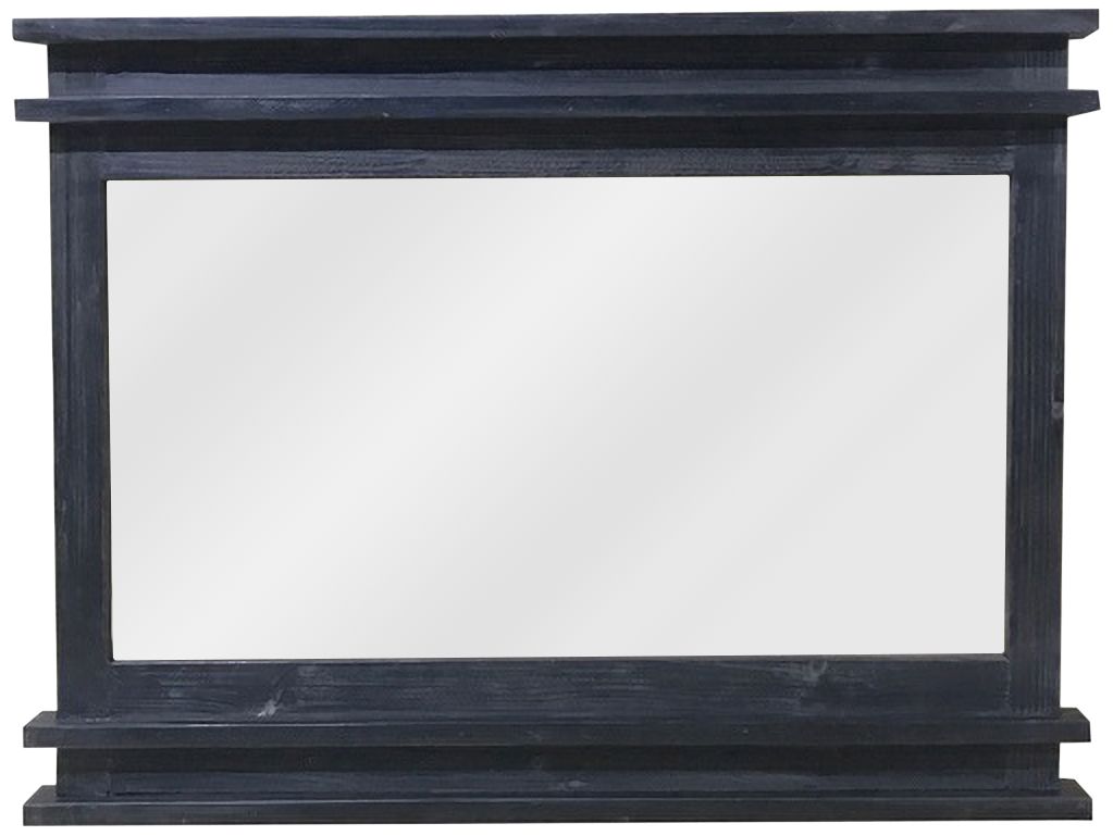 Antique Black 31 1/2" x 23 Fir Wood Wall Mirror