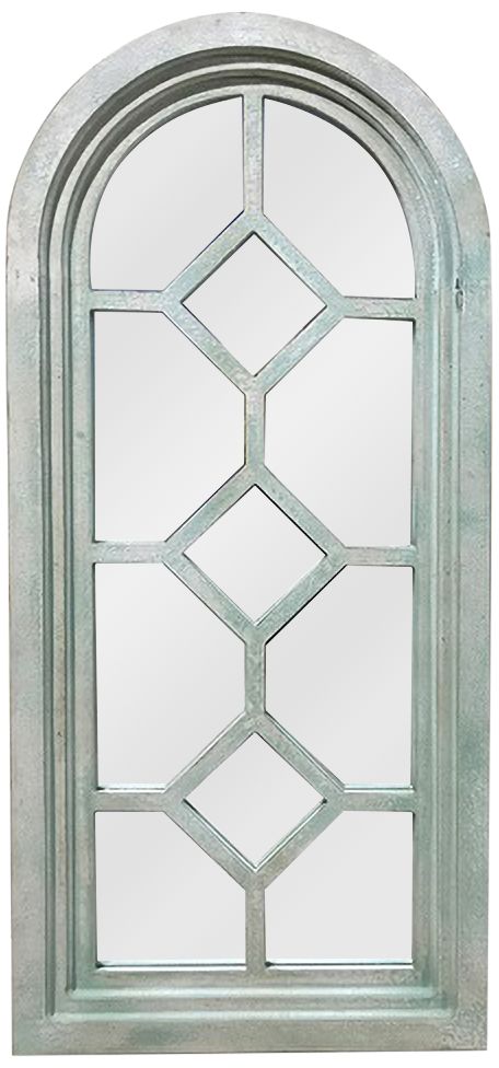 Antique Light Green 20" x 43 1/2" Arch Wall Mirror