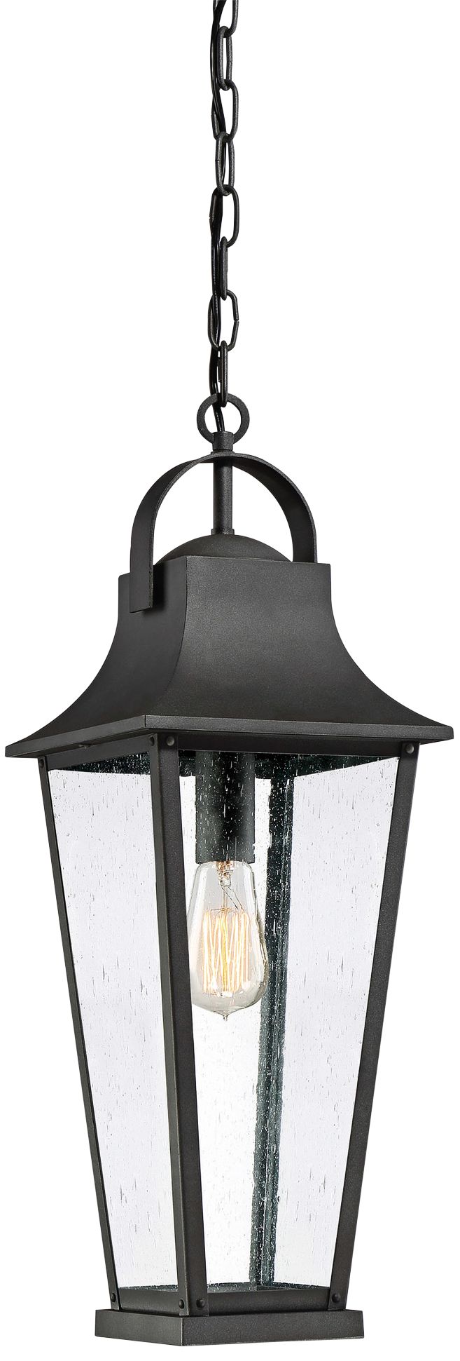 Quoizel Galveston 24" High Mottled Black Outdoor Hanging Light 67F88