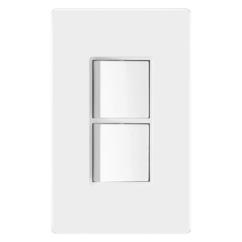 Tesler White Double Single Pole On/Off Switches w/ Faceplate