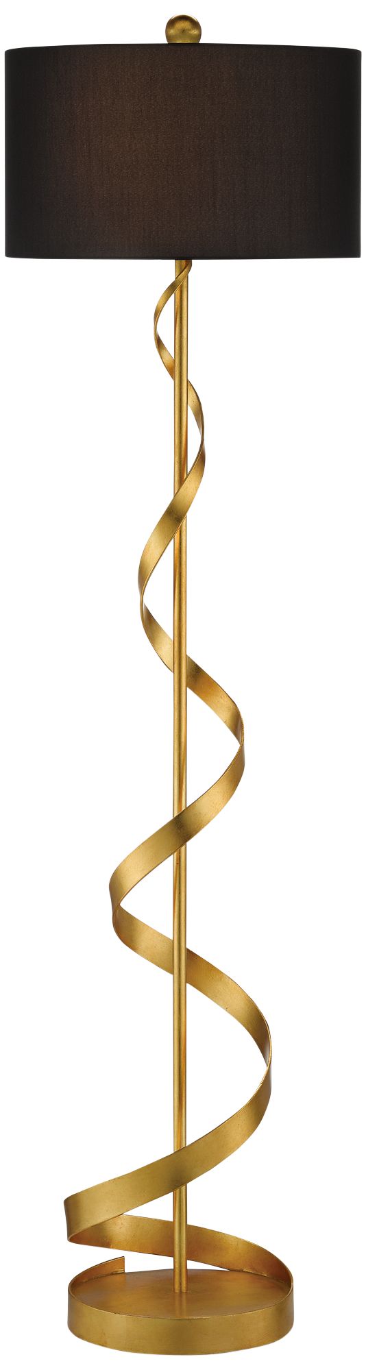 Currey and Company Leenda Gold Leaf Floor Lamp