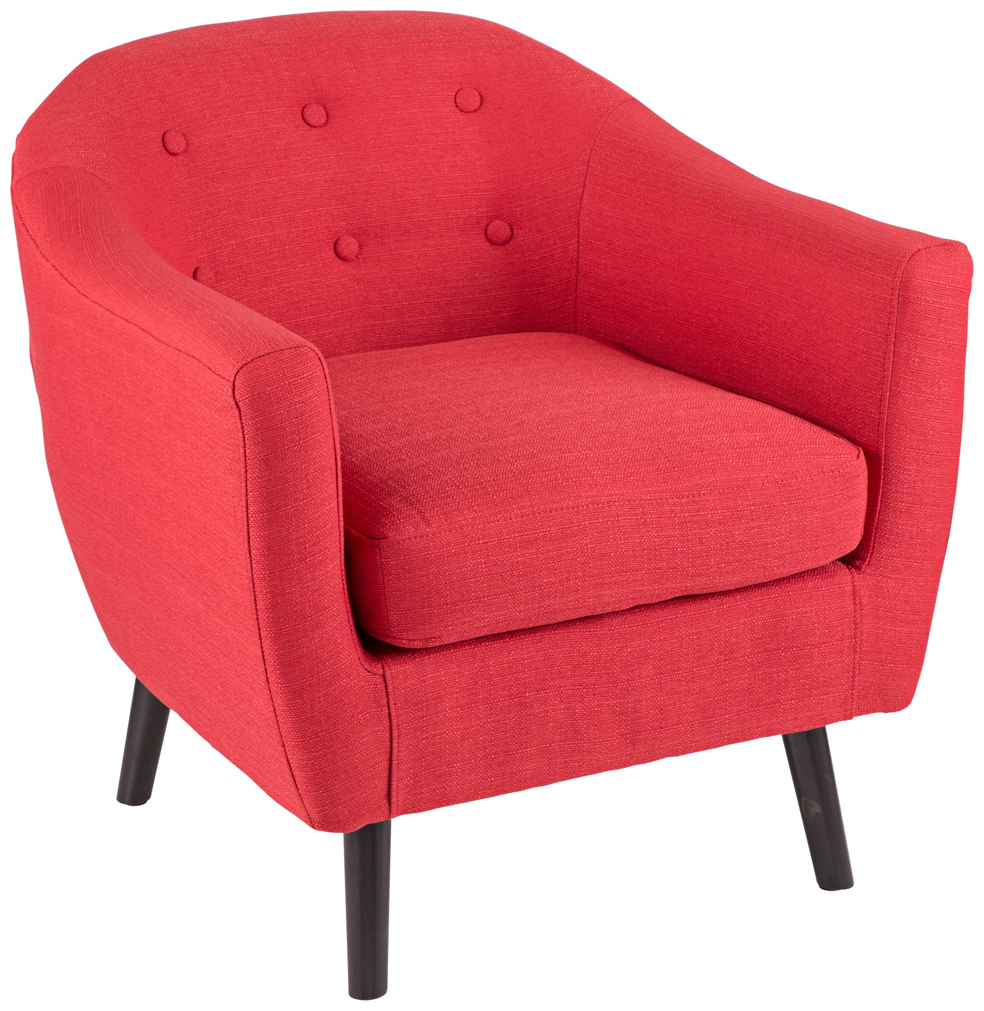 Rockwell Red Fabric Button-Tufted Accent Chair