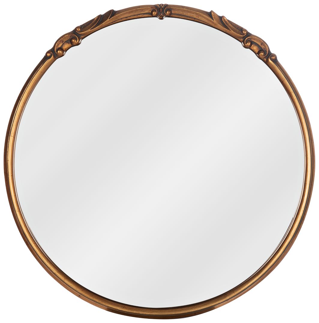 Cooper Classics Tristen Gold Leaf 31 1/2" Round Wall Mirror