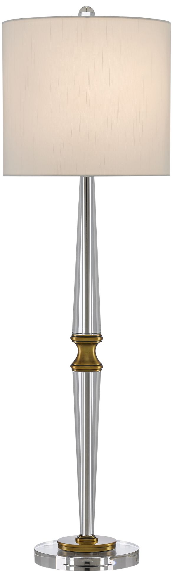 Currey and Company Klar Clear Crystal Column Table Lamp