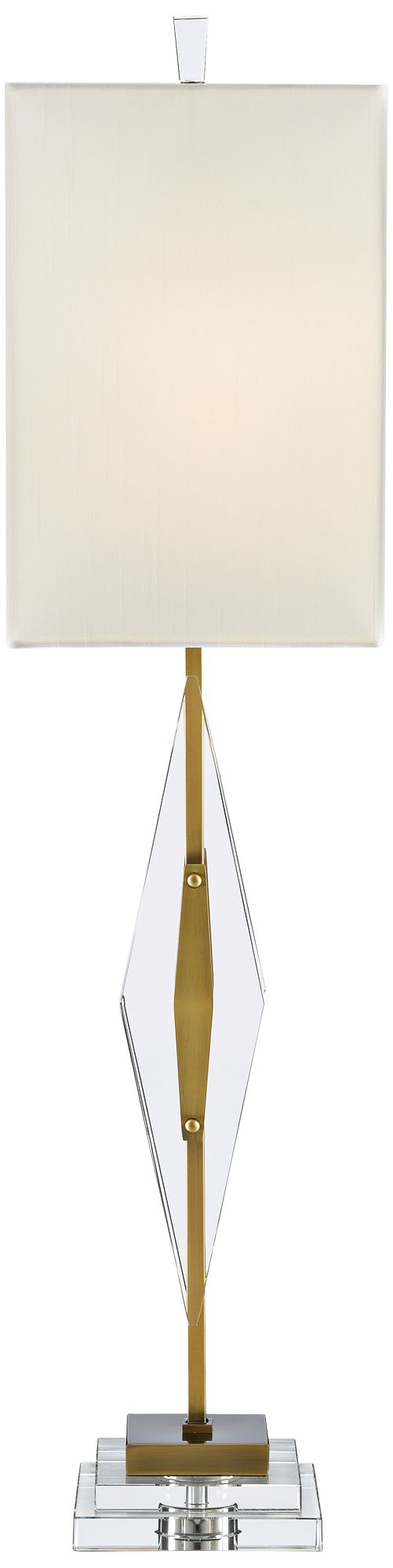 Currey and Company Amita Clear Antique Brass Table Lamp