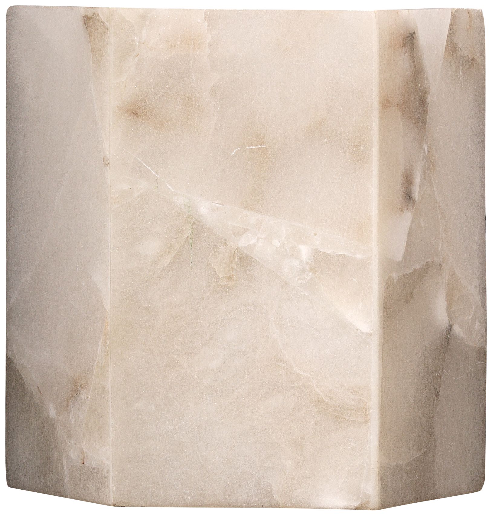 Jamie Young Borealis 7" High Alabaster Hexagon Wall Sconce