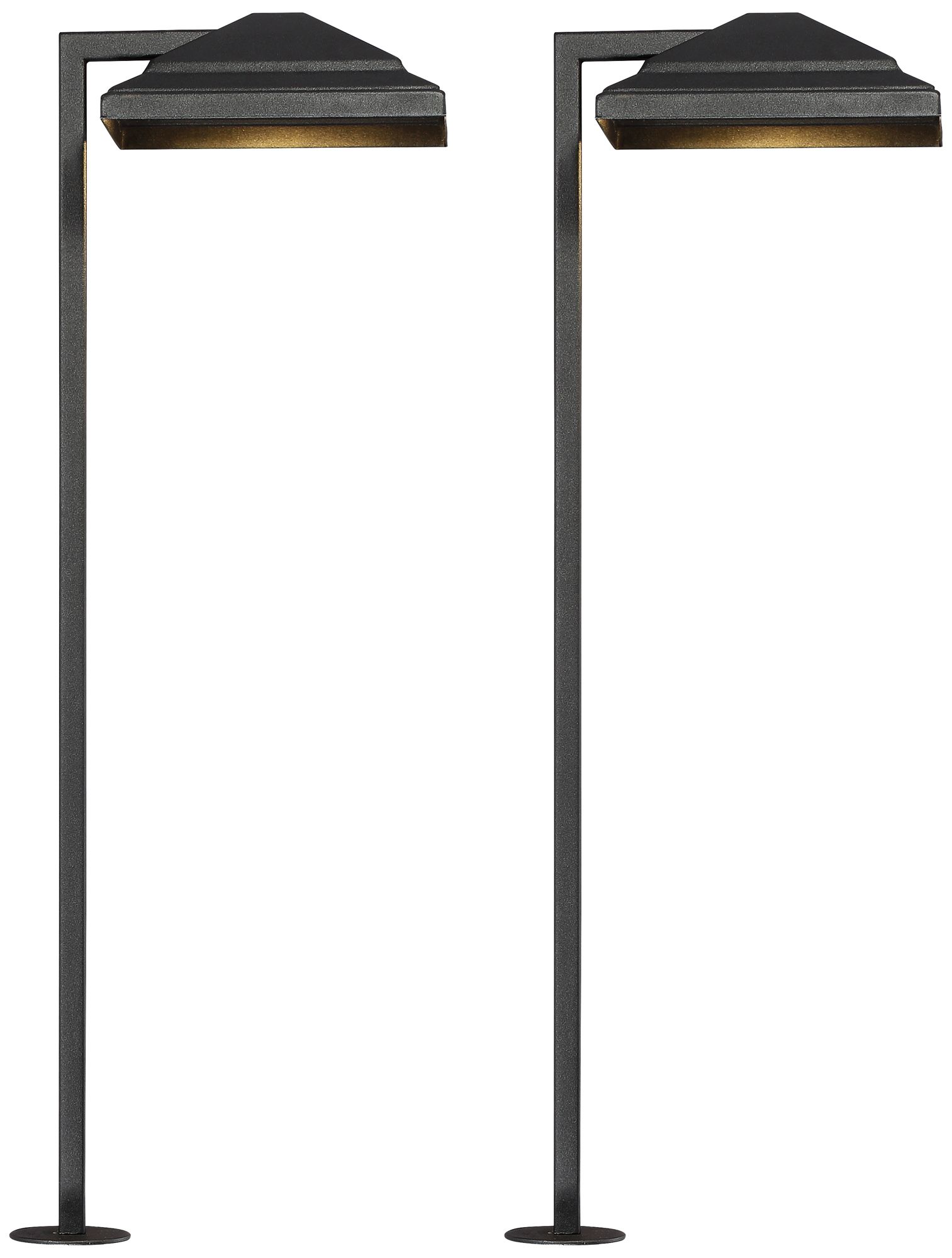 Basset 23"H Textured Black LED Landscape Path Light Set of 2
