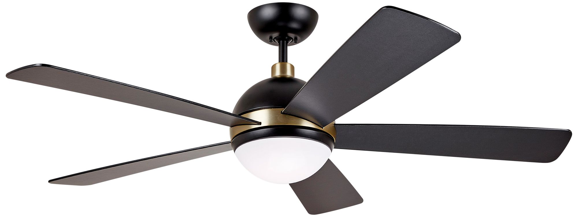 52 Emerson Astor Bbq Black And Satin Gold Led Ceiling Fan