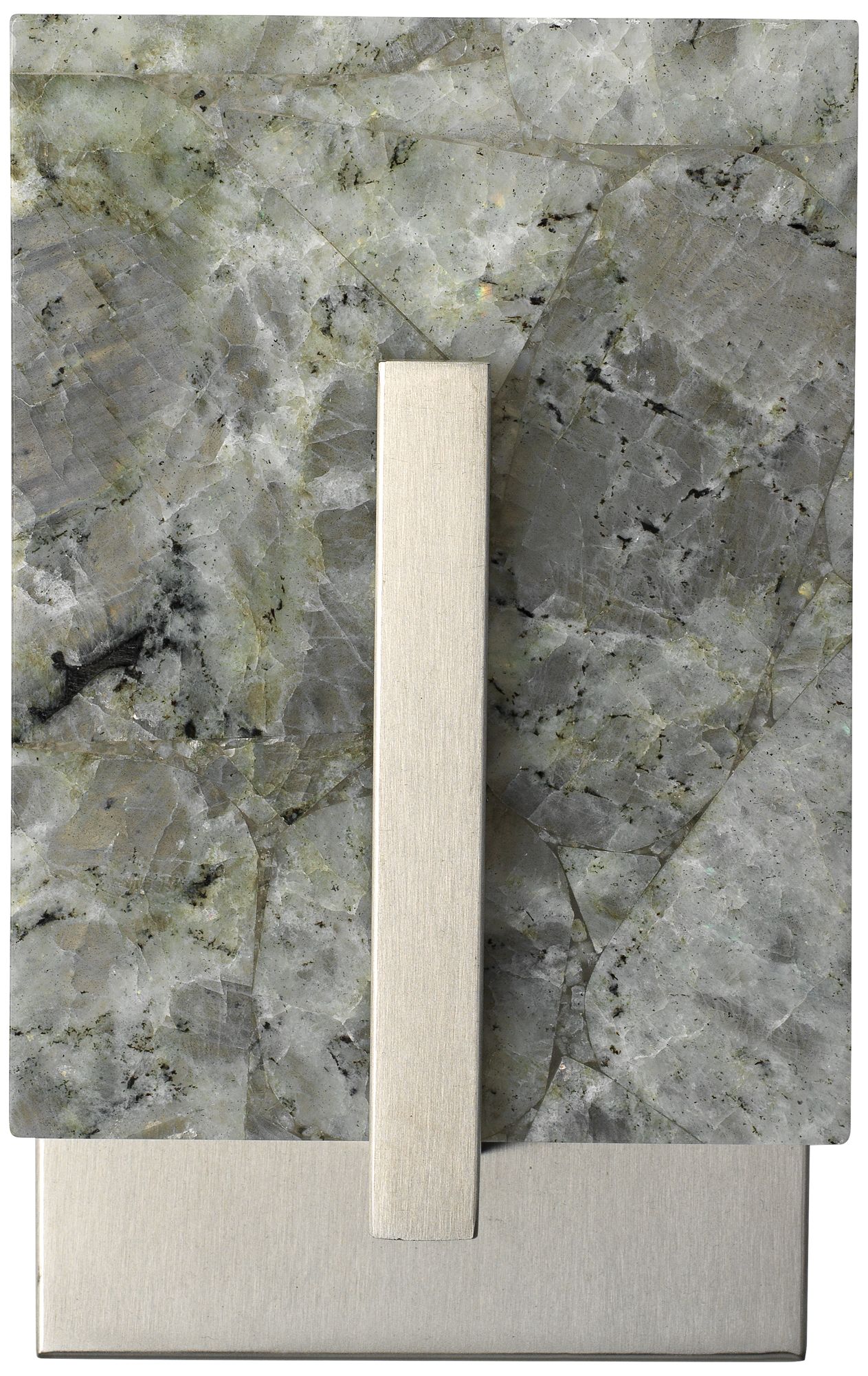 Halo 10 1/4" High Labradorite and Antique Silver Wall Sconce