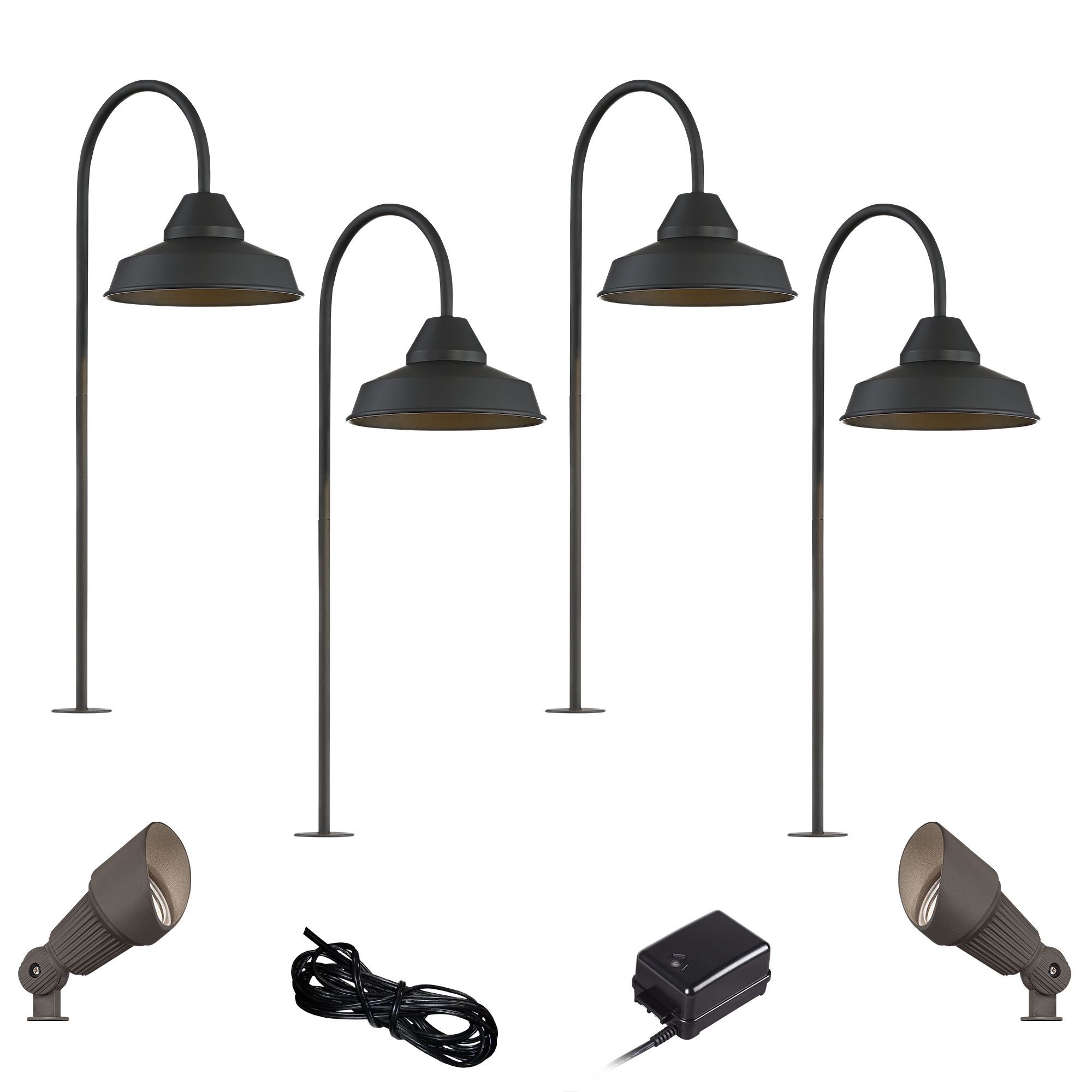 Westley Black 8-Piece LED Landscape Path and Spot Light Set