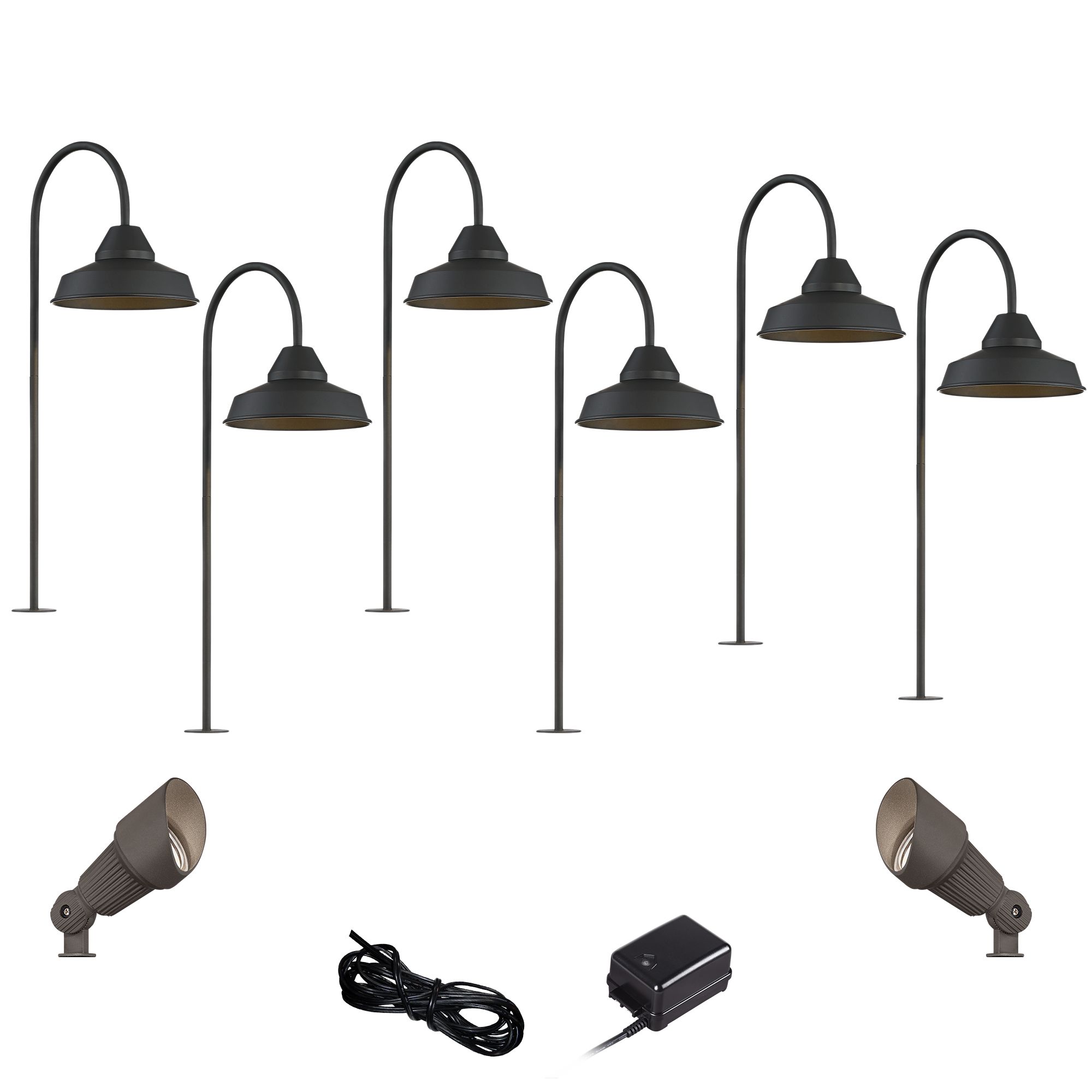 Westley Black 10-Piece LED Landscape Path and Spot Light Set