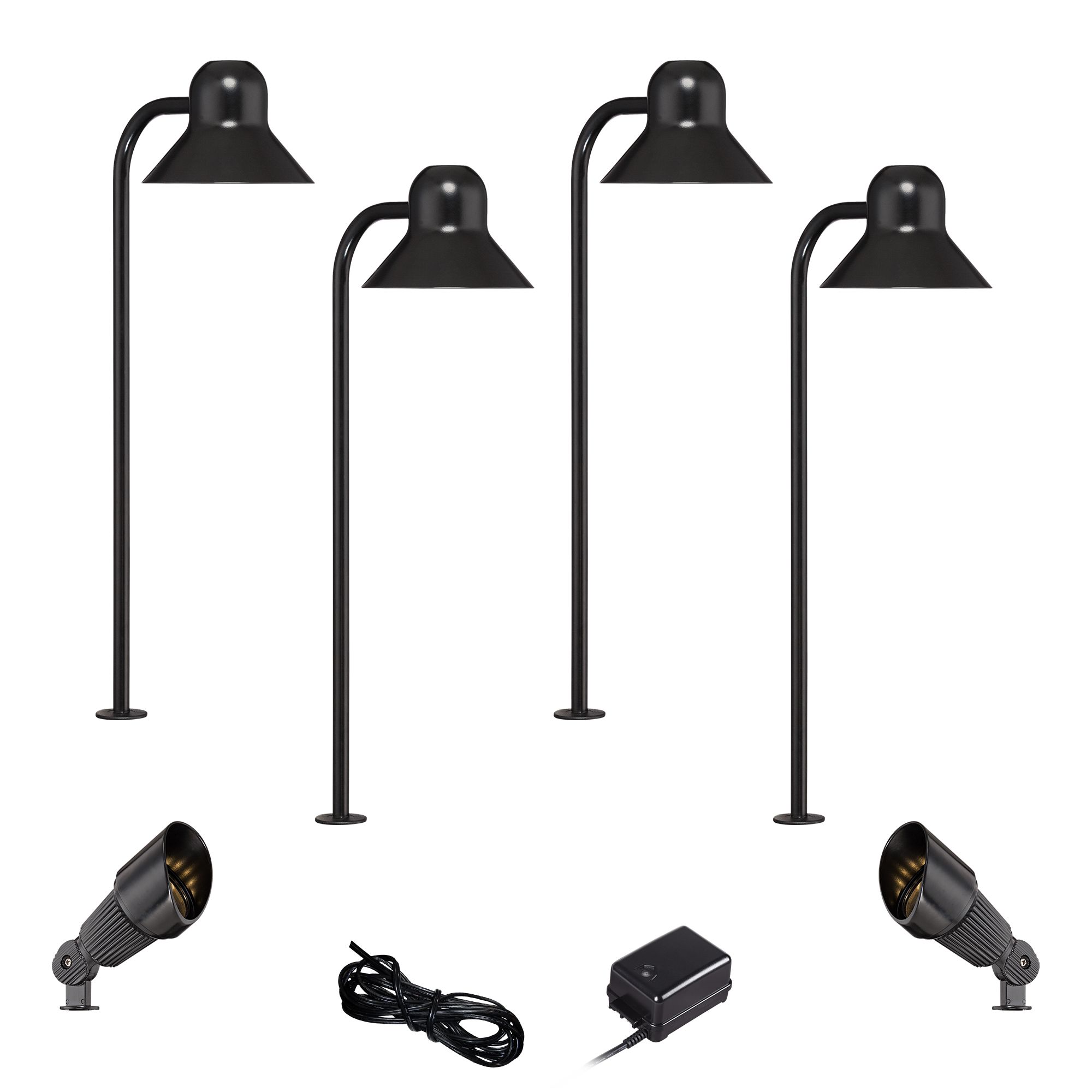 Jayce Black 6-Piece LED Landscape Path and Spot Light Set
