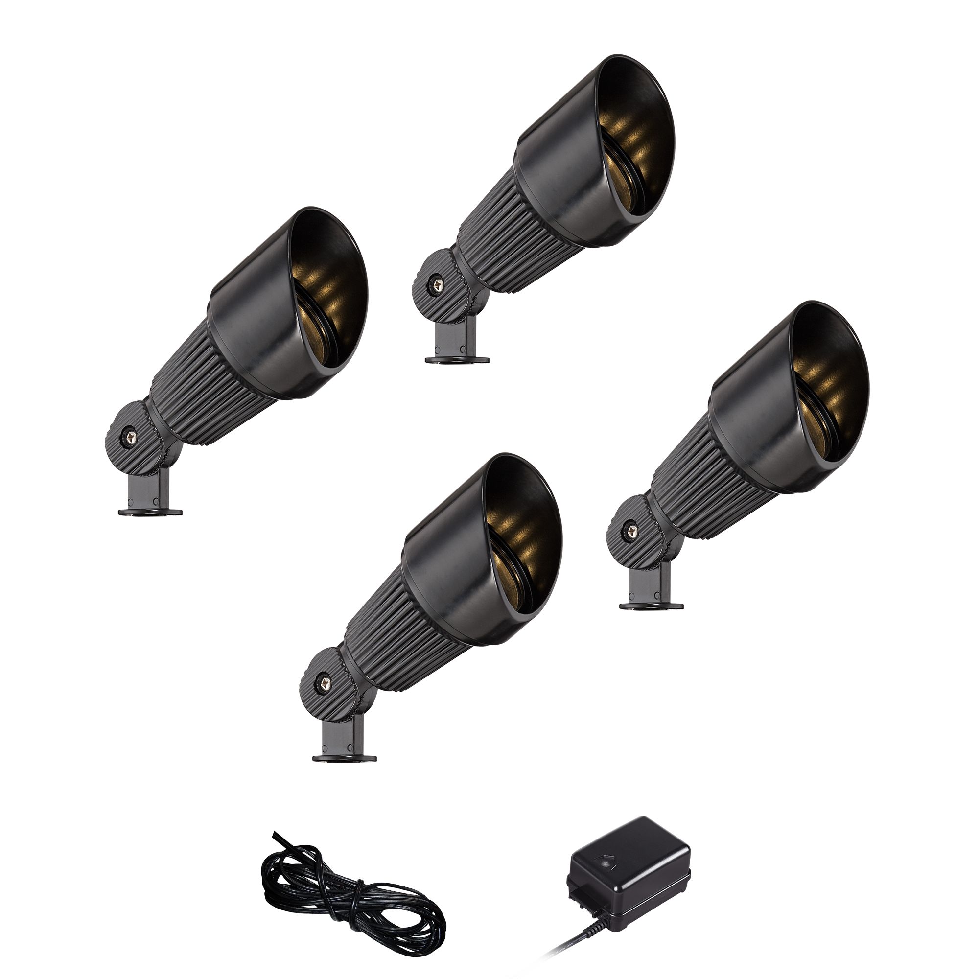 Hooded Black 6-Piece LED Landscape Spot Light Set