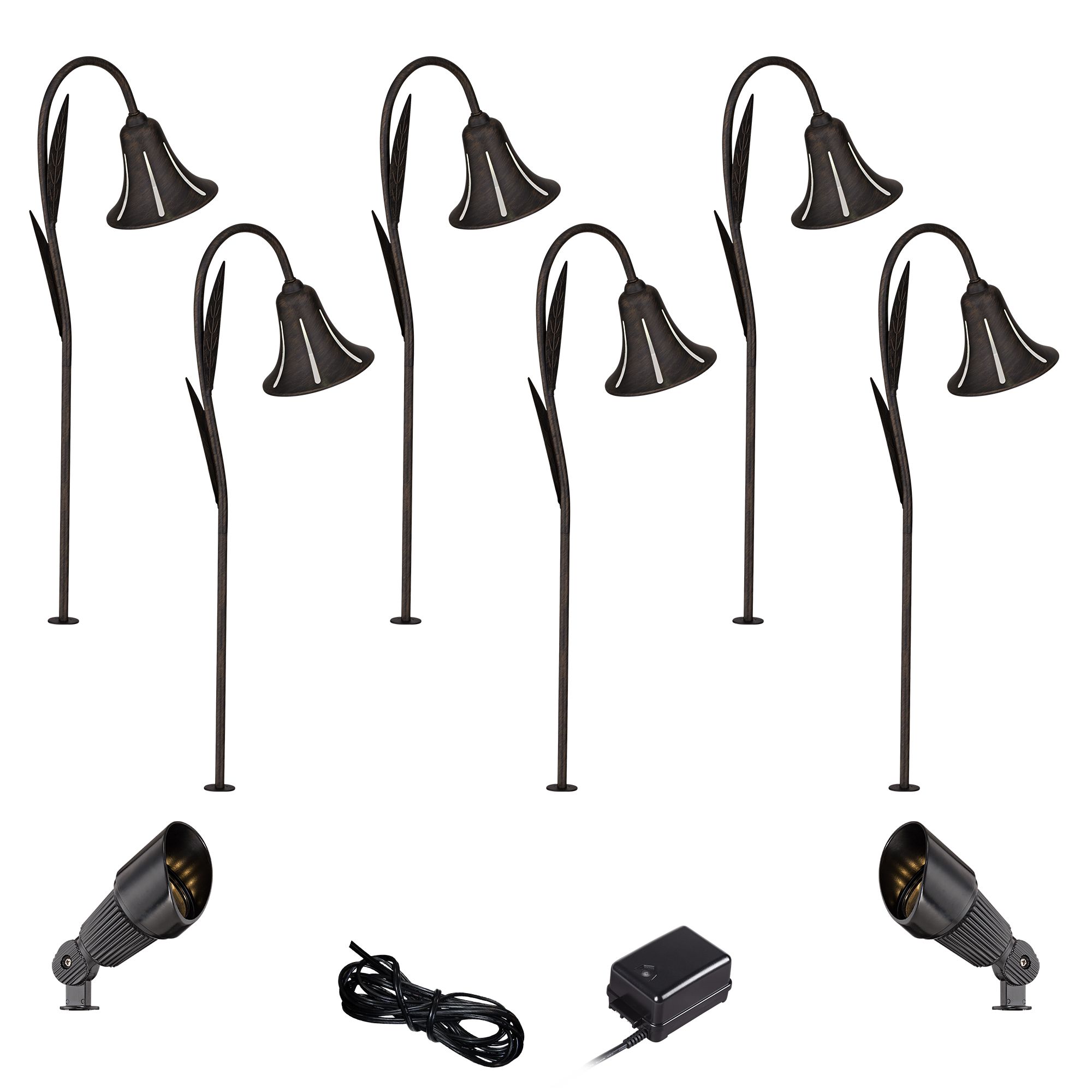 Tulip Dark Rust 10-Piece LED Path and Spot Light Set