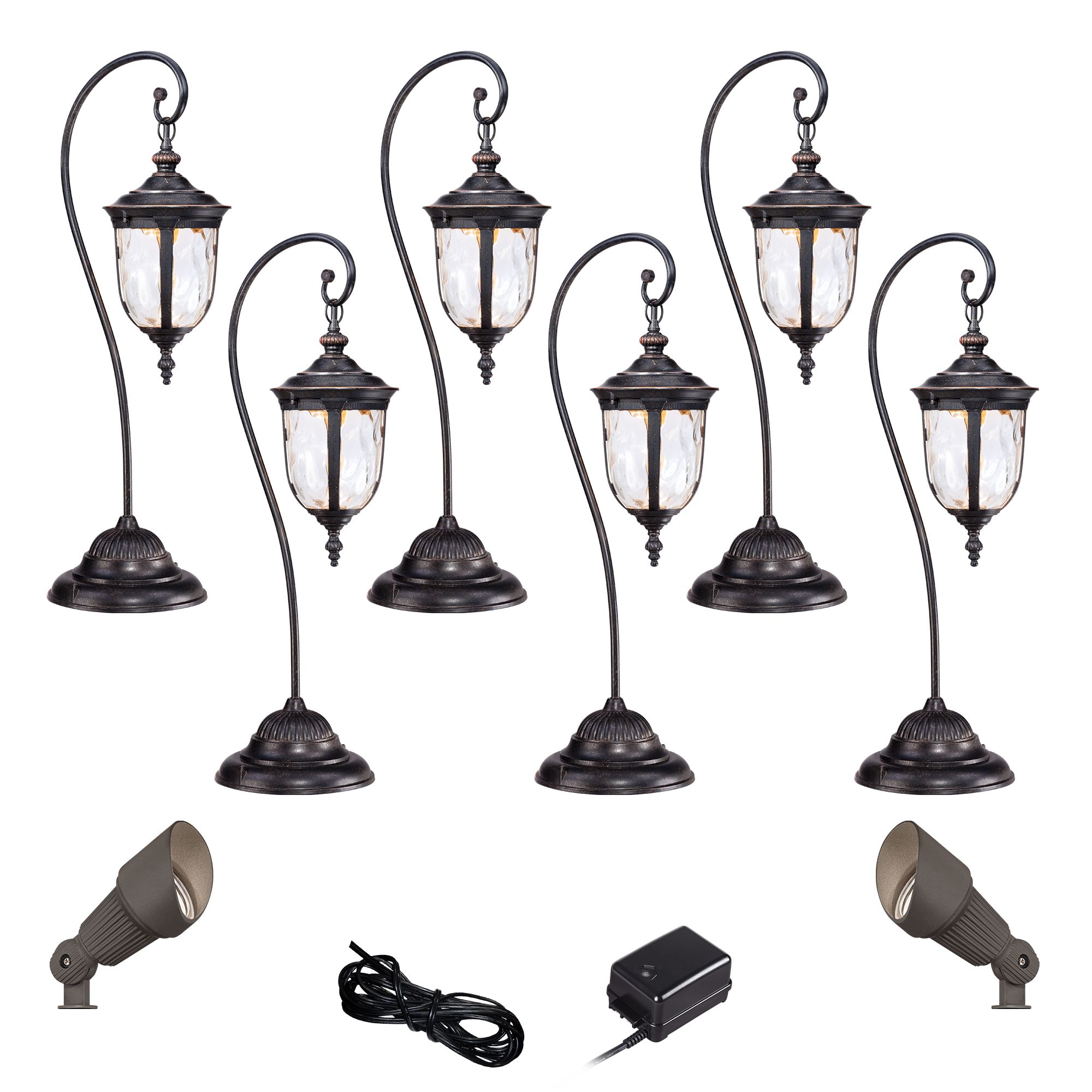 Bellagio Bronze 10-Piece LED Path and Spot Light Set