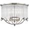 Glass No.1 19"W Polished Nickel Crystal Rods Ceiling Light