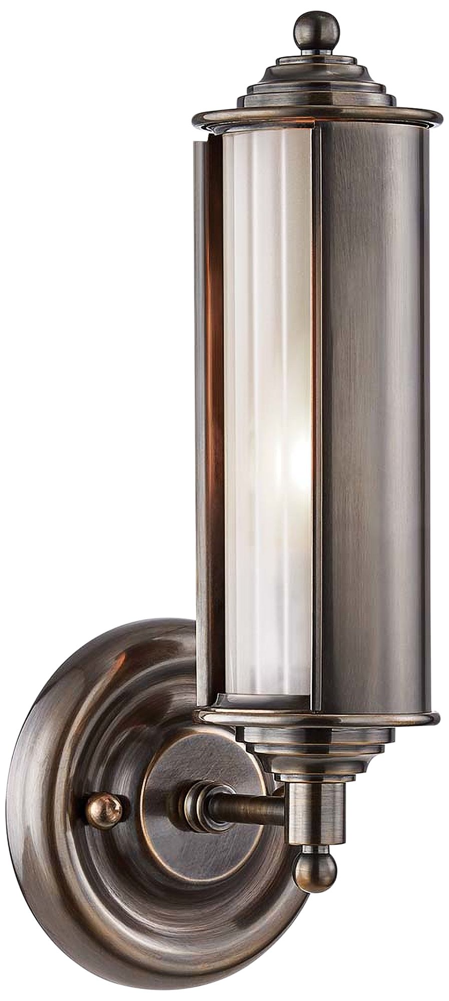 Classic No.1 12 1/4" High Distressed Bronze Tube Wall Sconce 67N36