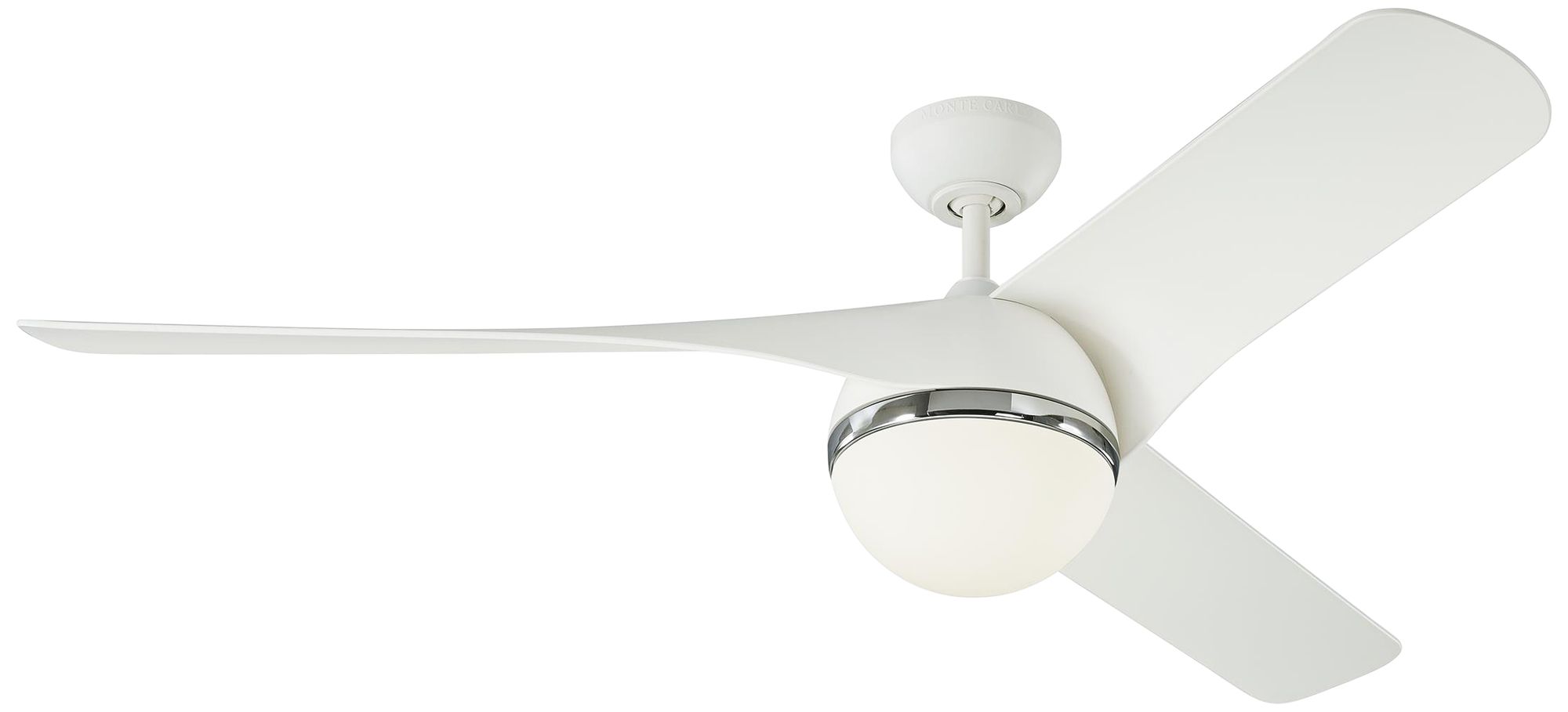 56" Monte Carlo Akova Matte White LED Ceiling Fan