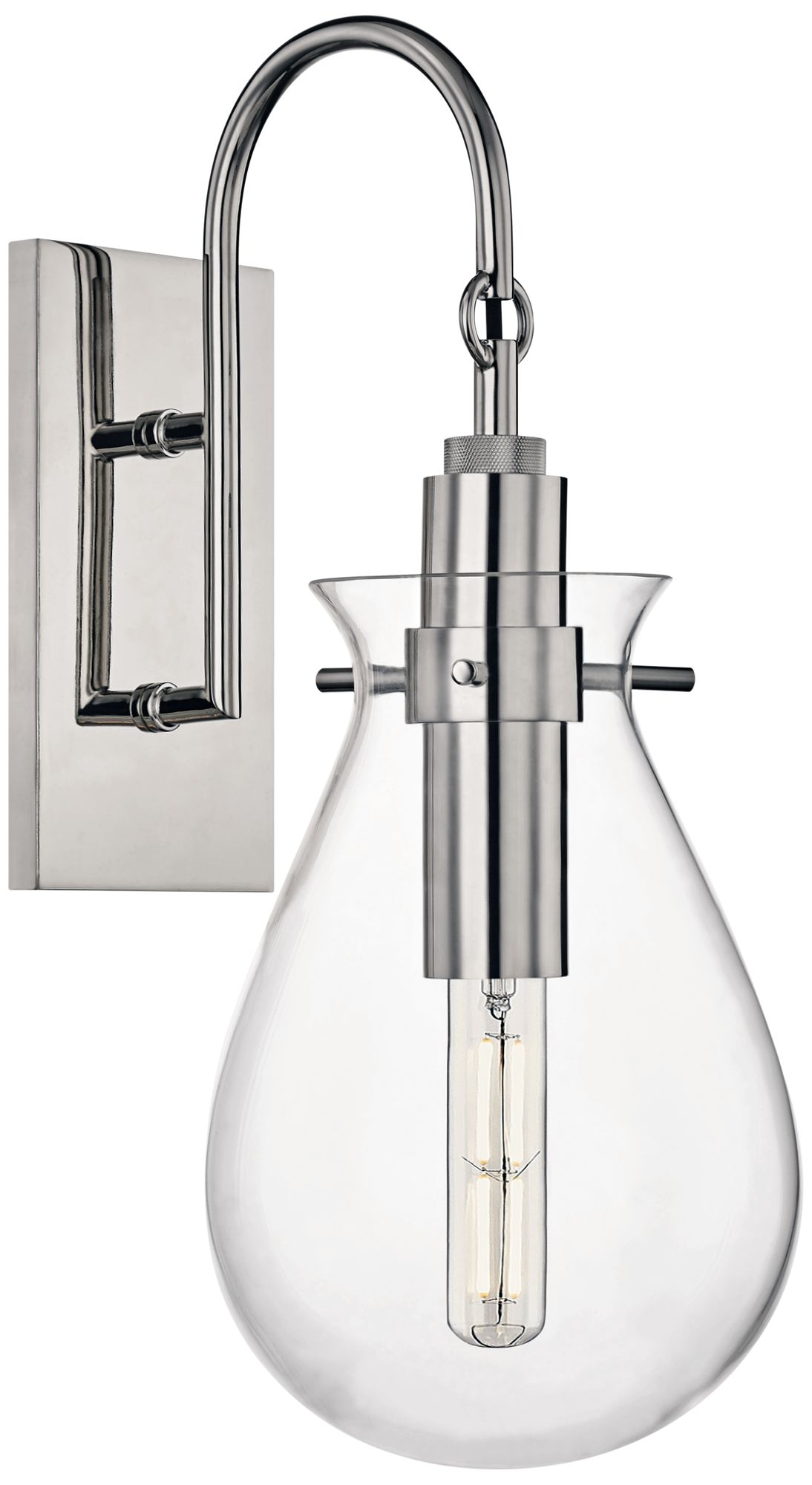 Ivy 18"H Polished Nickel LED Wall Sconce with Clear Glass