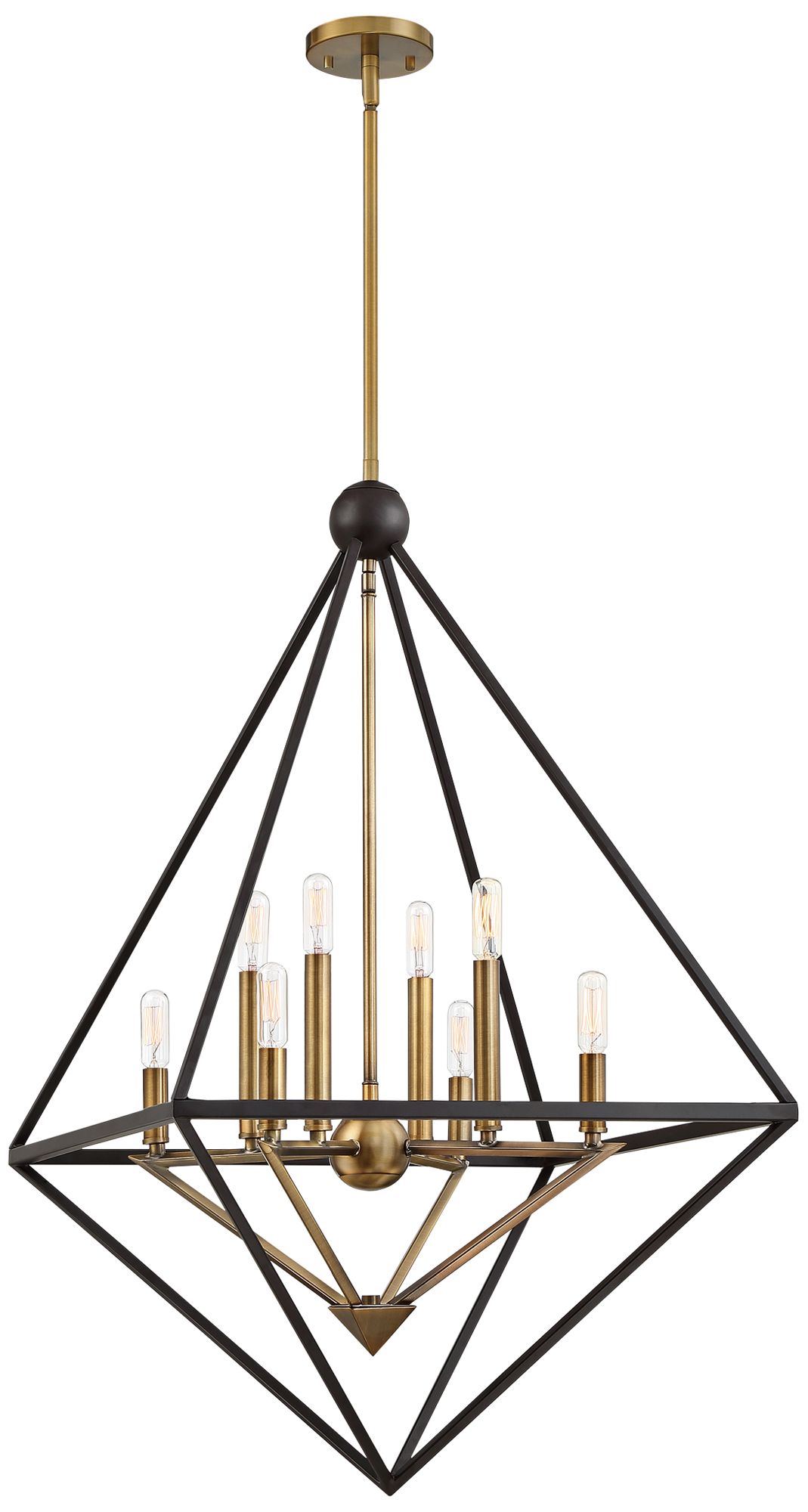 Louvre 29 W Western Bronze And Brass 8 Light Foyer Pendant