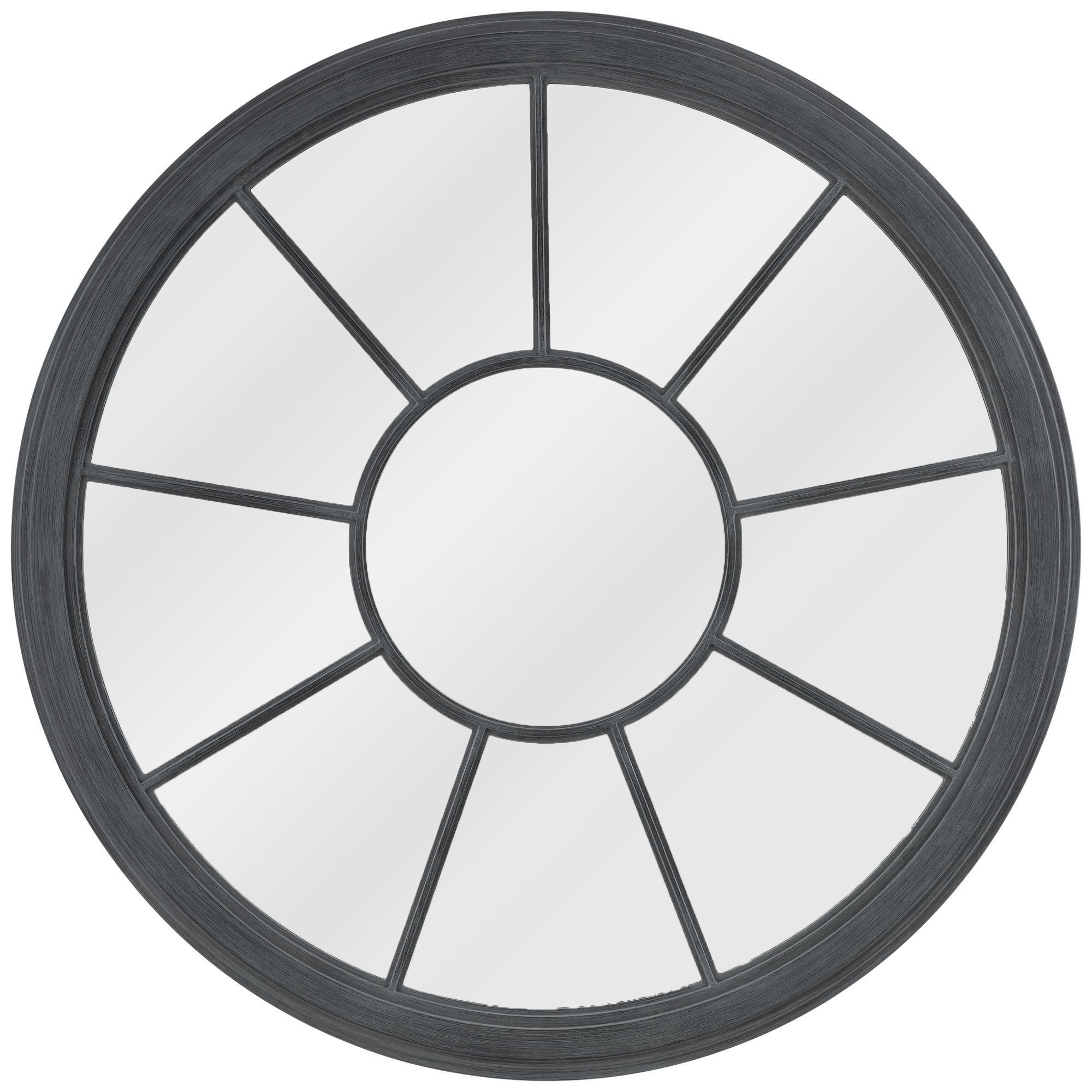 Quoizel Cedarsedge Blue Wood 36" Round Wall Mirror