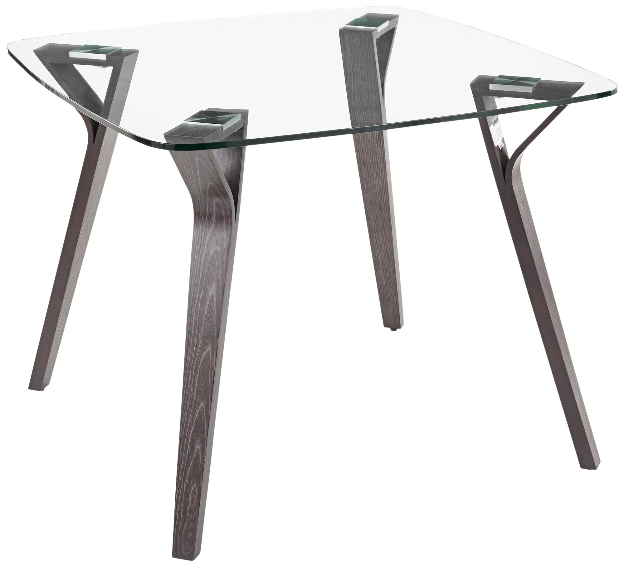 Folia 38 1/2" Wide Clear Glass and Dark Gray Dining Table