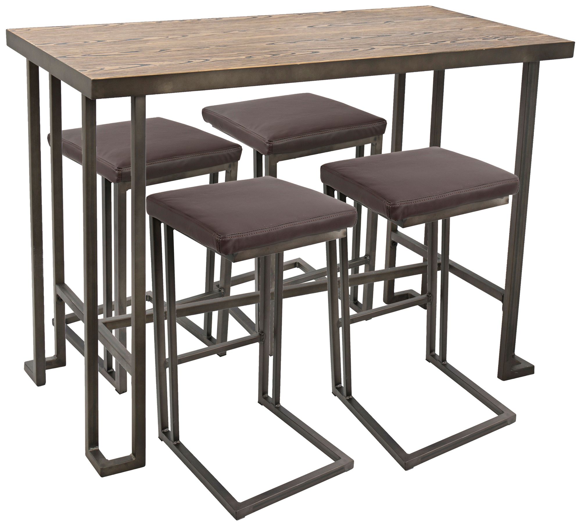 Roman 48" Wide Bamboo 5-Piece Counter Height Dining Set