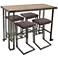 Roman 48" Wide Bamboo 5-Piece Counter Height Dining Set