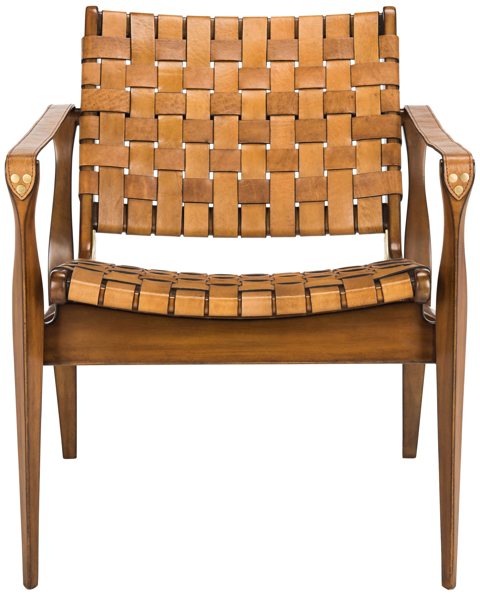 Safavieh Dilan Safari Woven Leather Straps Armchair