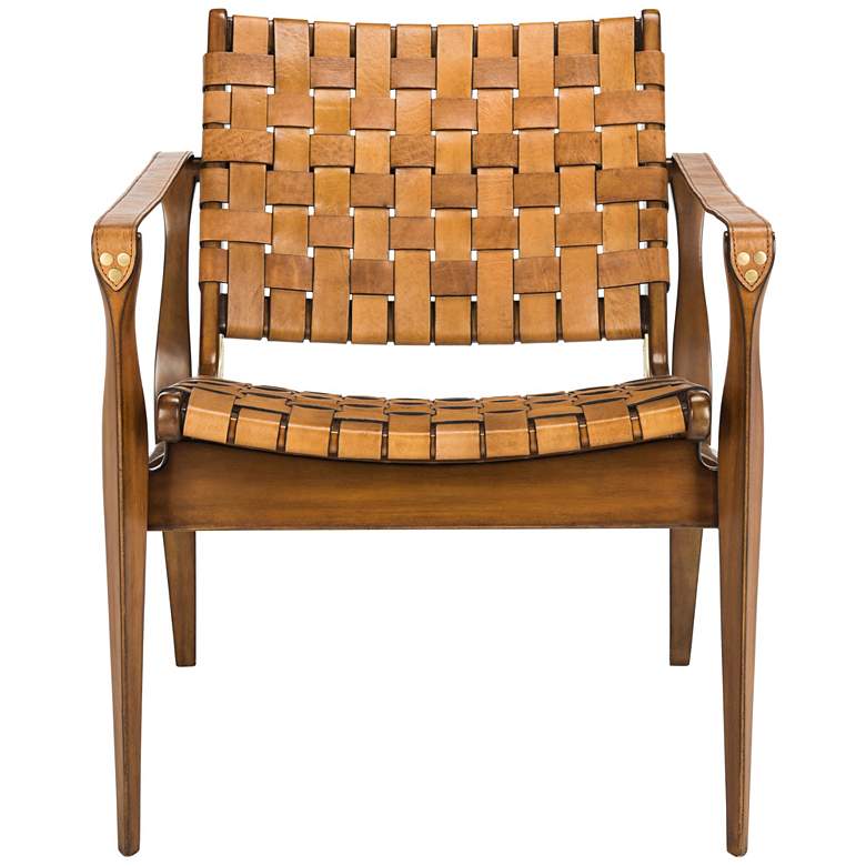 Safavieh Dilan Safari Woven Leather Straps Armchair