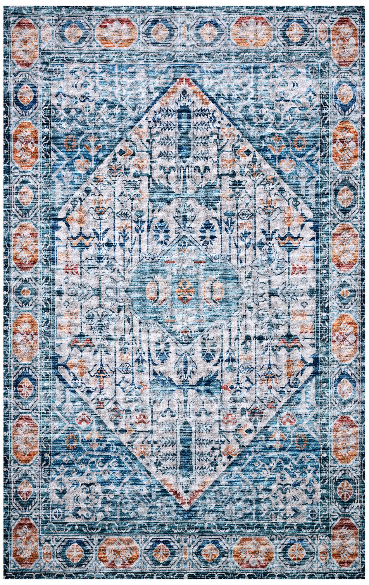 Loloi Cielo Ivory and Sunset Oriental Area Rug