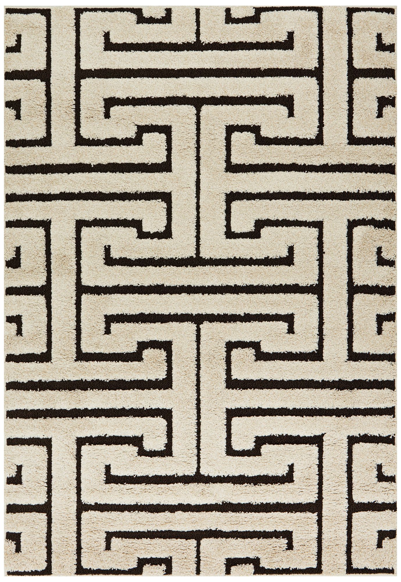 Loloi Enchant Ivory and Dark Brown Geometric Area Rug