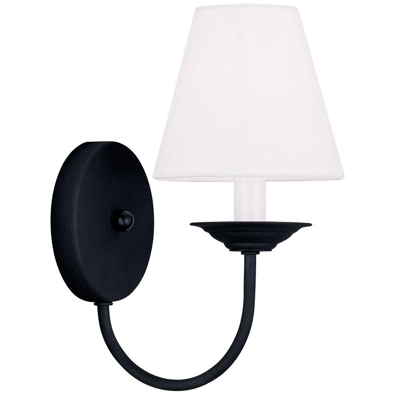 Mendham 11 1/2&quot; High Black Hand-Made Shade Wall Sconce