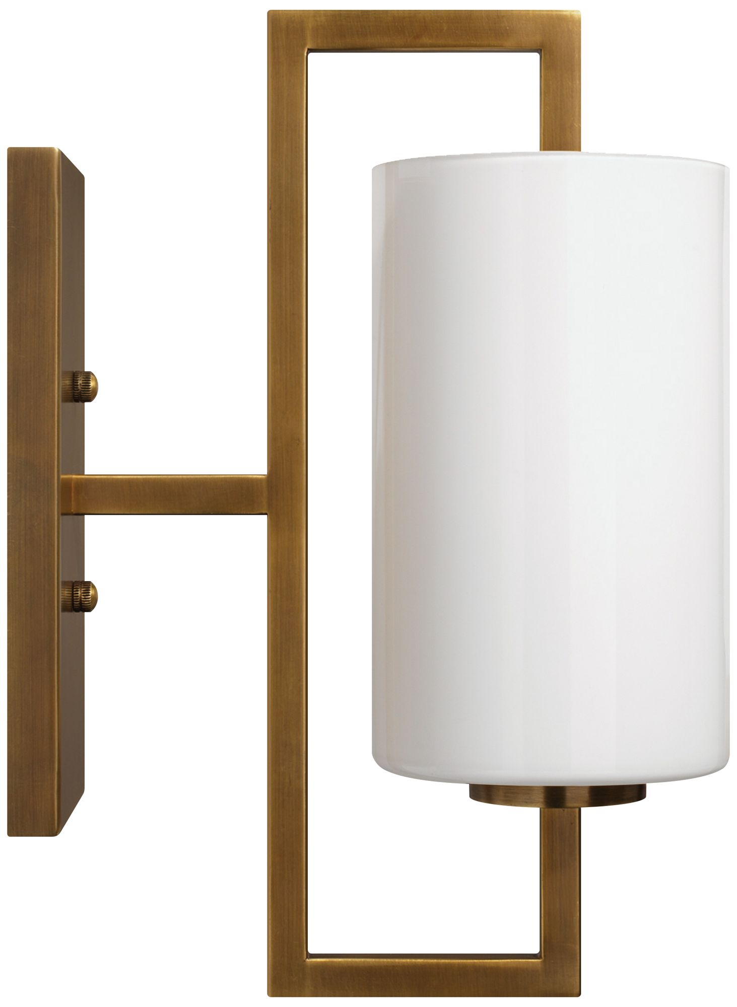 Blueprint 13" High Antique Brass w/ White Glass Wall Sconce