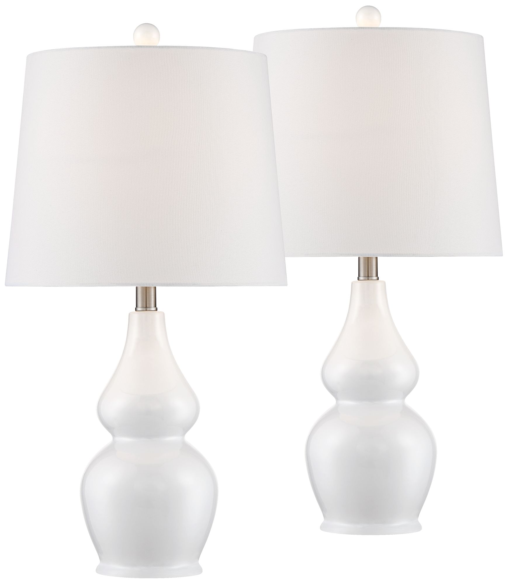 360 Lighting Jane 25" White Ceramic Lamps Set Of 2 With Smart Sockets