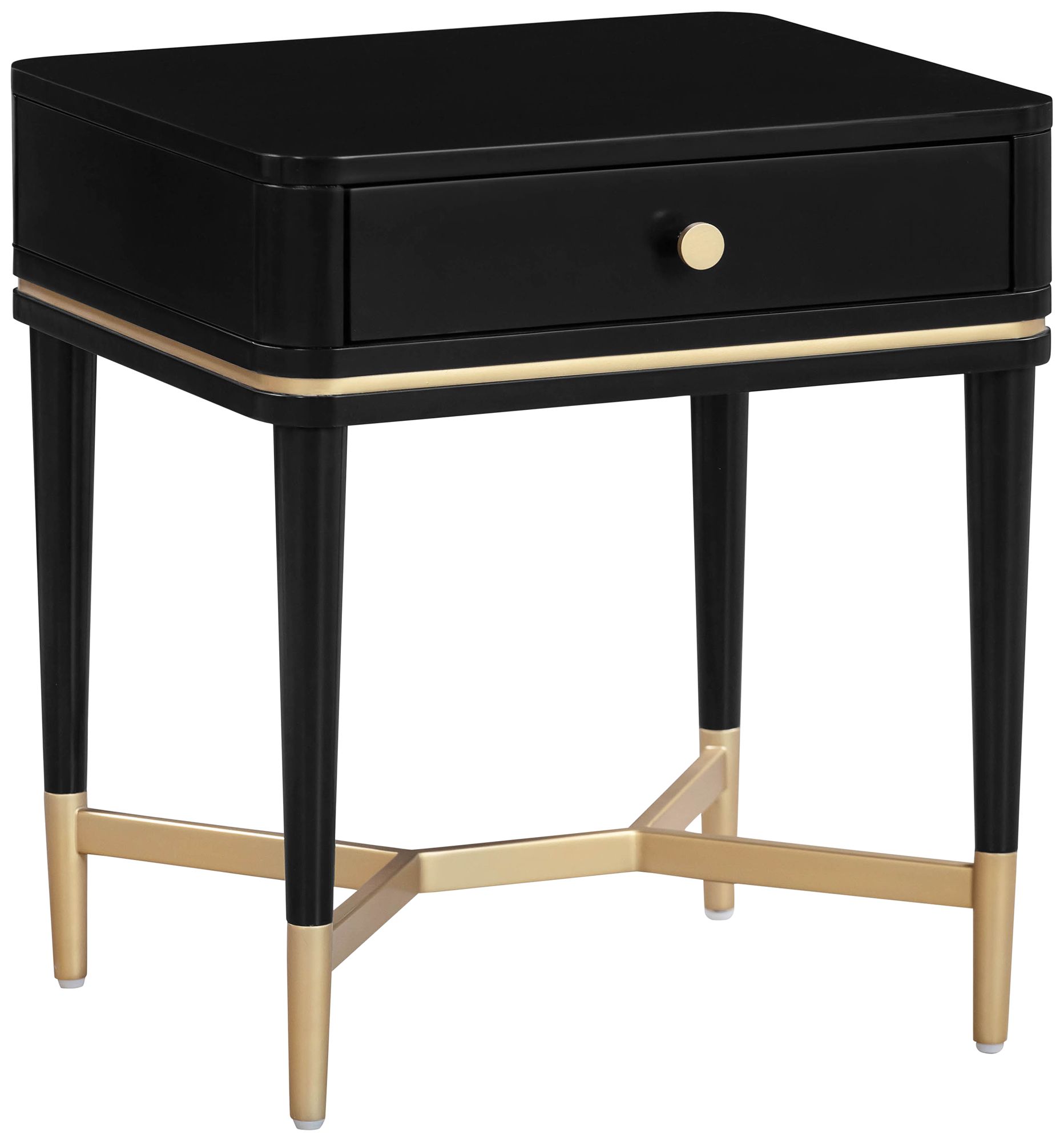 Julieta 19" Wide Black Wood 1-Drawer Nightstand