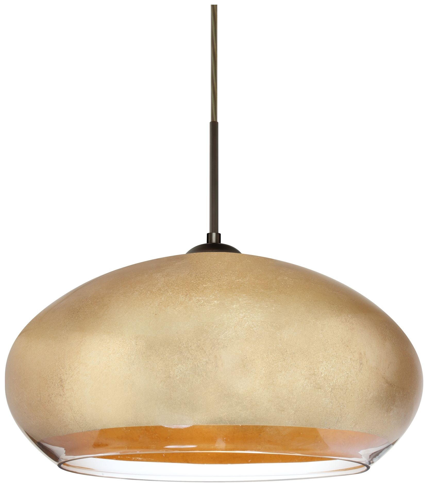 Besa Brio 13 3/4" Wide Bronze And Gold Foil Pendant Light