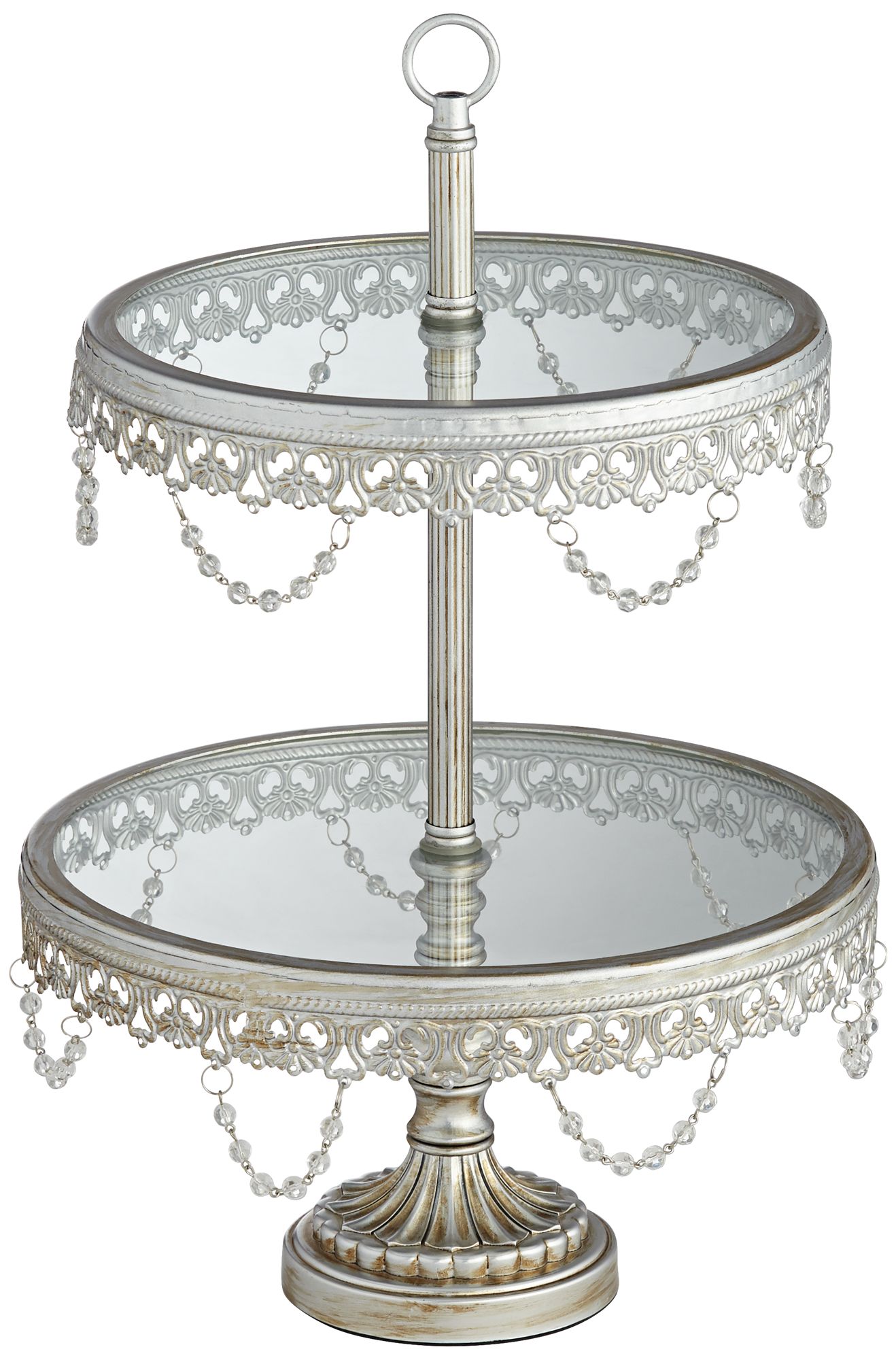Jenny Silver 17" High 2-Tier Cake or Cupcake Stand