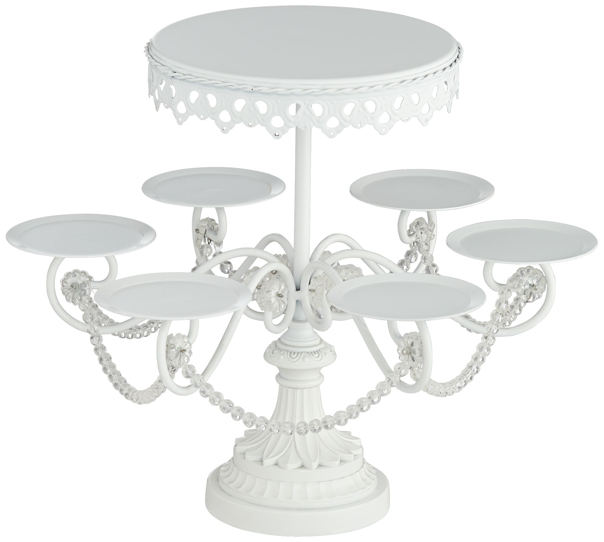 Elise White 12" High Cake and Cupcake Stand